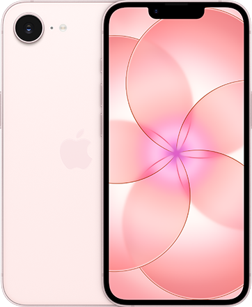 スマホデビュープラン＋対象のiPhone 17eの本体（ピンクの背面と前面）